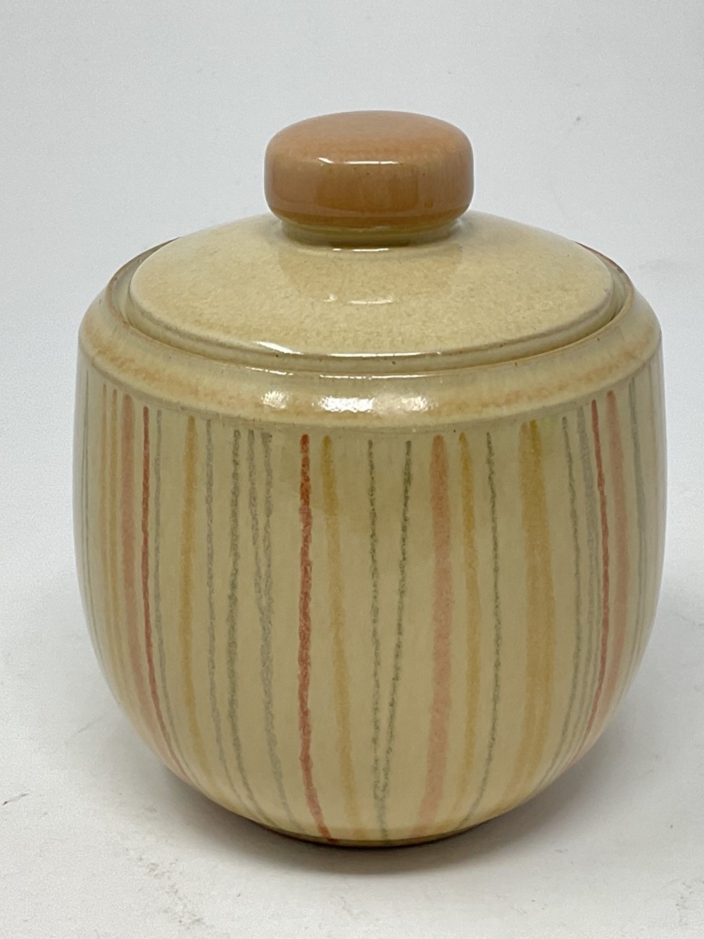 Denby Caramel Stripes (retired) Stoneware Lidded Sugar Bowl